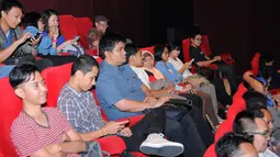 Film The Equalizer berhasil menguji adrenalin para penonton yang menyaksikan Screening film berdurasi 2,5 jam tersebut, Jakarta, (23/9/14). (Liputan6.com/Faisal R Syam)