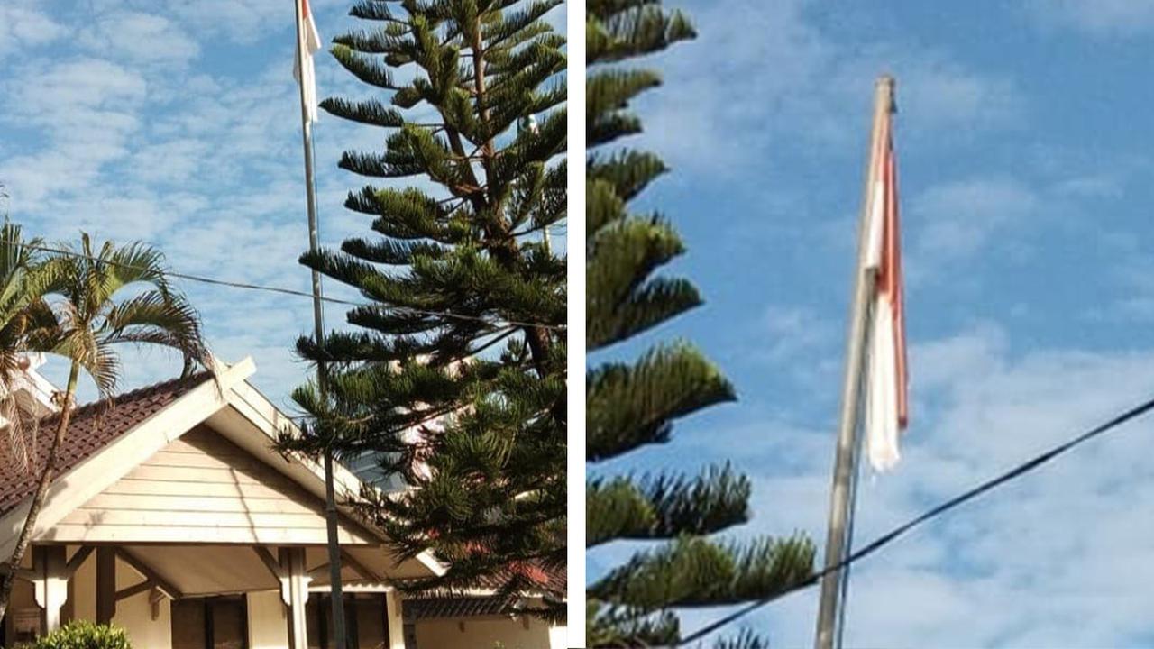 Jelang HUT ke-74 RI, Warganet Unggah Foto Bendera Rusak Berkibar di Makassar