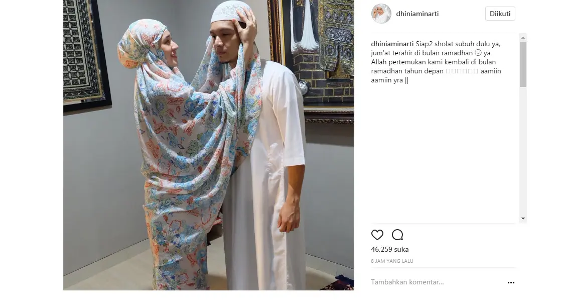 Dini Aminarti berharap bisa bertemu kembali dengan Ramadan (Foto: Instagram)