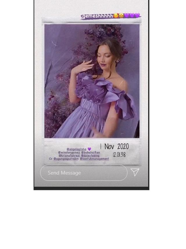 Serba Ungu, Ini 7 Gaya Pemotretan Angela Gilsha dan Mischa Chandrawinata