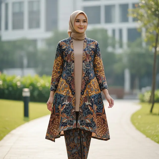 Model Atasan Batik Hijab Modern