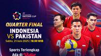 Live streaming AVC Men’s Nation Cup 2025 Indonesia vs Pakistan babak perempat final di Vidio. Saksikan dan dukung perjuangan timnas voli putra Indonesia dia AVC Men's Nation Cup 2025 pada babak perempat final hanya di layanan OTT Vidio. (sum. doc. vidio.com)