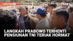 Presiden Prabowo Subianto meninjau Jembatan Bailey Sungai Garoga, Tapanuli Selatan, Rabu (31/12). Kedatangan Prabowo disambut meriah warga di lokasi bencana.
