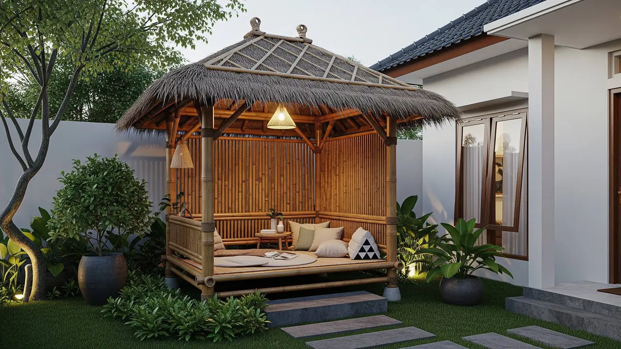 Inspirasi Gazebo Mungil di Samping Rumah Minimalis