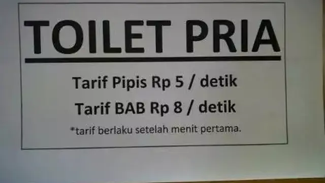 6 Tulisan Tarif di Tempat Umum Ini Nominalnya Nyeleneh, Harus Hitung Dulu