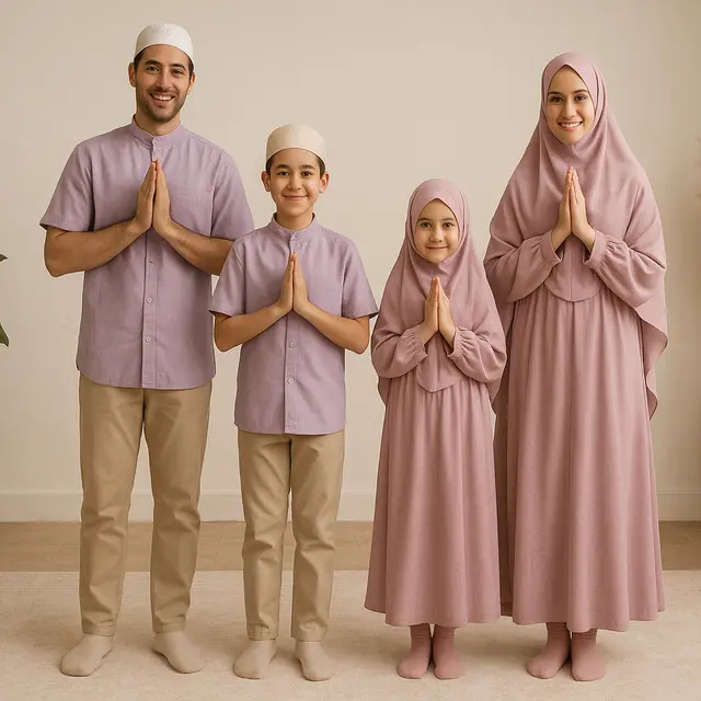 Inspirasi Model Outfit Sholat Ied Keluarga 2025 yang Serasi dan Adem/via ChatGPT
