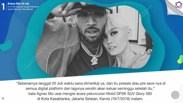 [Bintang] Bukan Rilis 20 Juli, Ini 5 Hal Seputar Single Overdose Agnez Mo dan Chris Brown