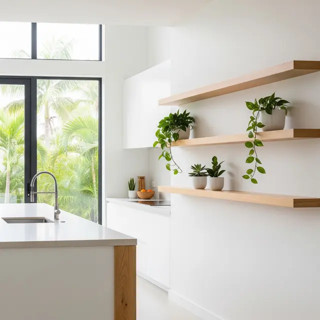 Desain Dapur dengan Ambalan Kayu yang Sedang Tren (AI Generated)