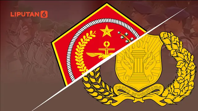 Ilustrasi lambang TNI dan Polri (Liputan6.com / Abdillah)