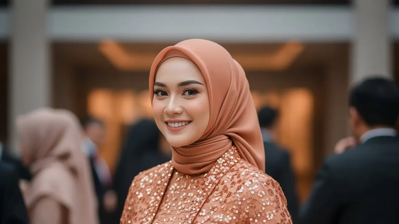 Baju Brokat Lengan Panjang Motif Bunga Bordir