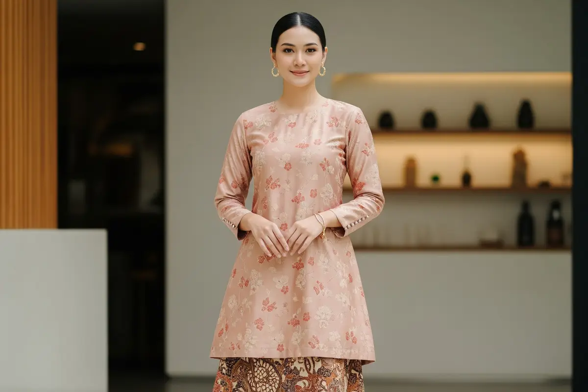 Atasan Brokat & Bawahan Rok Batik (Image by Gemini AI)