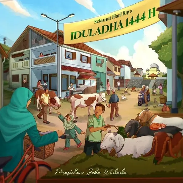 Kucing Oyen di Ilustrasi Idul Adha Unggahan Jokowi Lagi-Lagi Bikin Salah Fokus, Kali Ini Rebahan di Atas Kambing