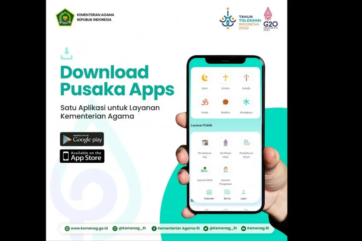 Aplikasi Pusaka Kemenag Super Apps, bisa daftar haji secara online. (Foto; Kemenag)