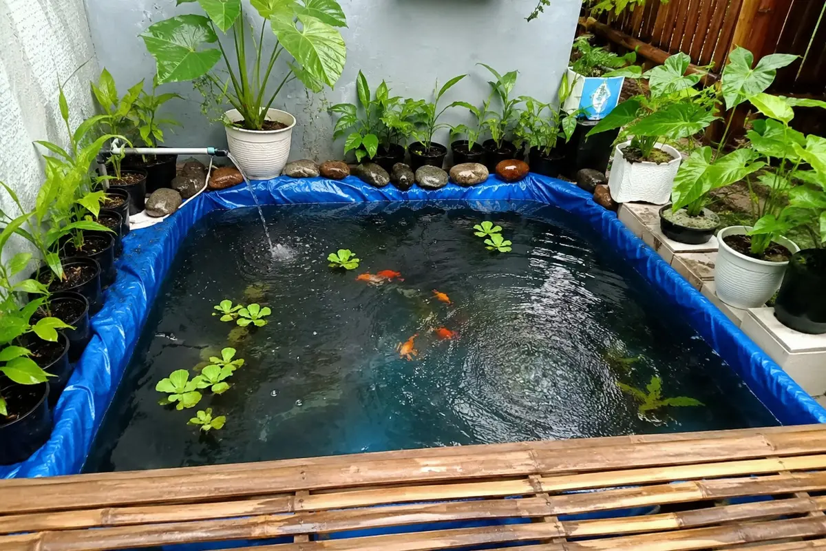 Cara Membuat Kolam Mini dengan Terpal di Halaman Rumah