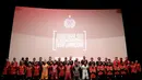 Pemain Persija Jakarta saat launching tim dan jersey 2019 di Epicentrum, Jakarta, Jumat (17/5). Tim berjulukan Macan Kemayoran itu memperkenalkan 30 pemain serta jersey untuk berlaga di Liga 1 2019. (Bola.com/M Iqbal Ichsan)