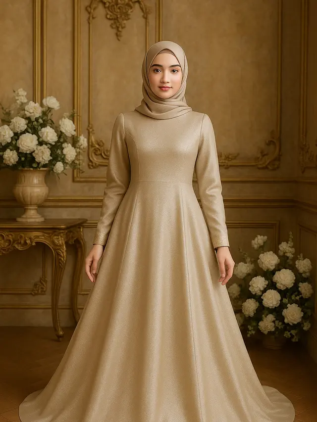 Model Gamis Tanpa Belahan Tapi Lebar