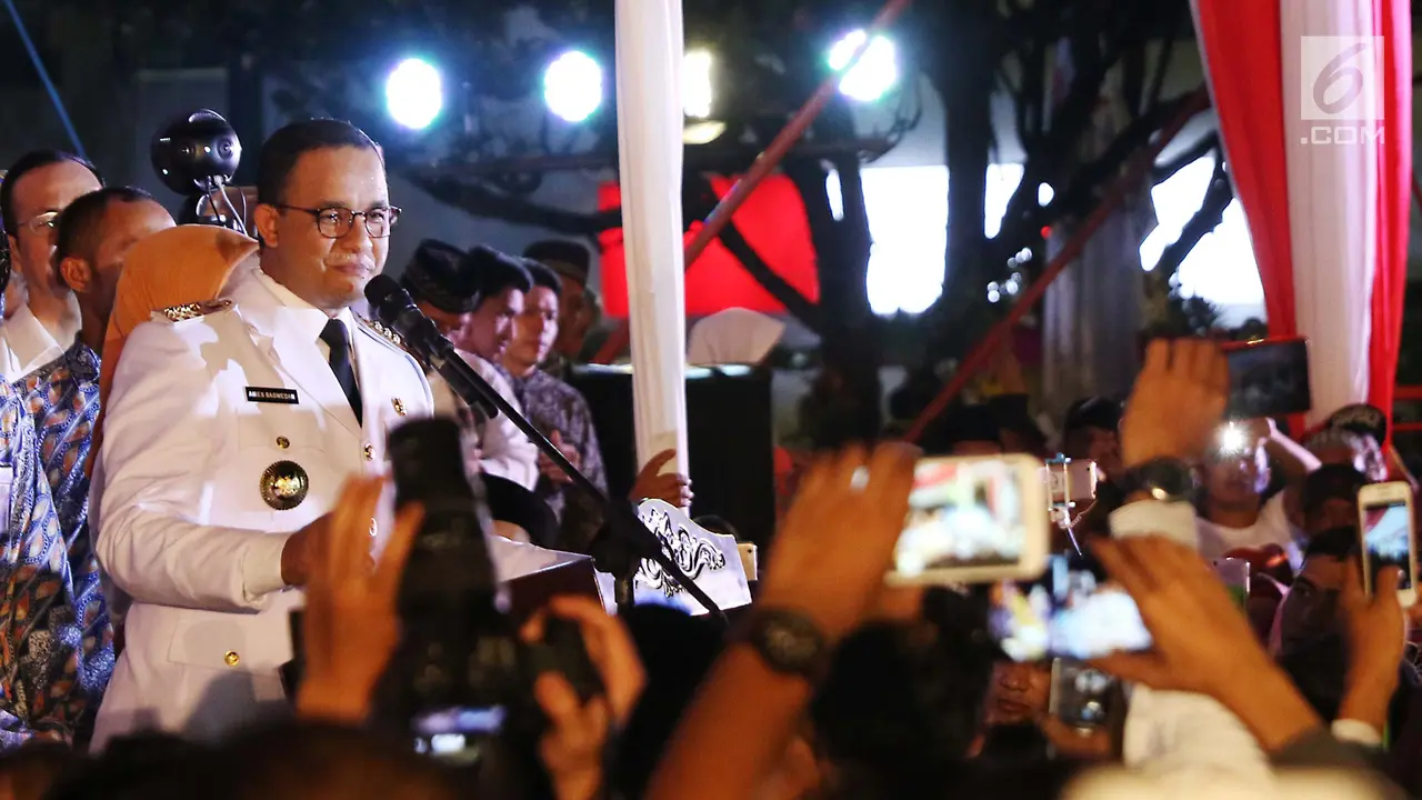 Usai Dilantik, Anies Baswedan Berikan Pidato Pertama di Depan Warga Jakarta
