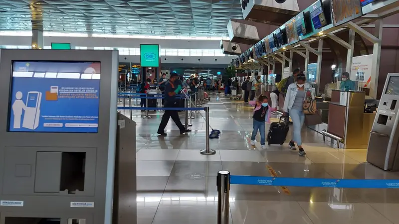 Bandara Soekarno Hatta saat ada larangan mudik lebaran 2021.