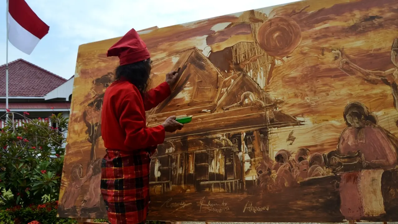 Tanah Rumah Bung Karno dan Benteng Penjajah Dikanvas Sang Maestro