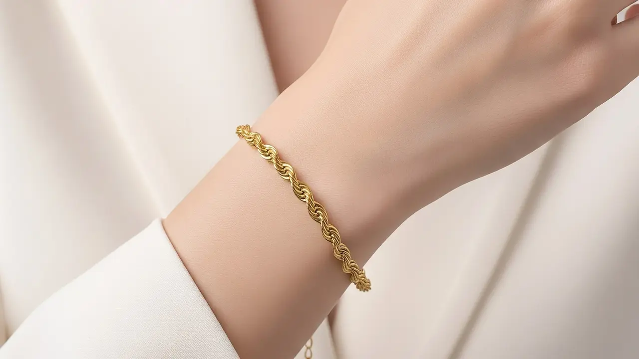 Gelang Model Tali Emas