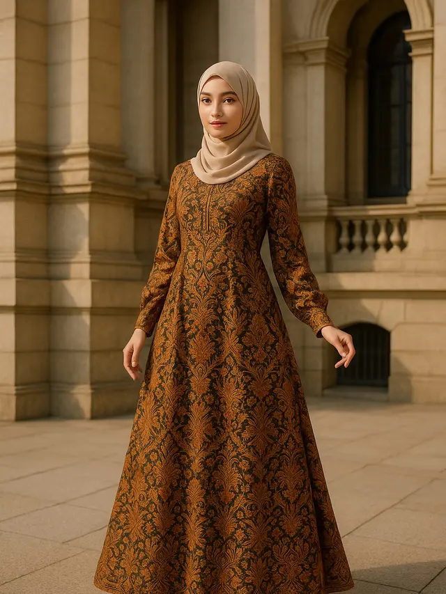 Model Baju Batik Syar’i Elegan Motif Klasik