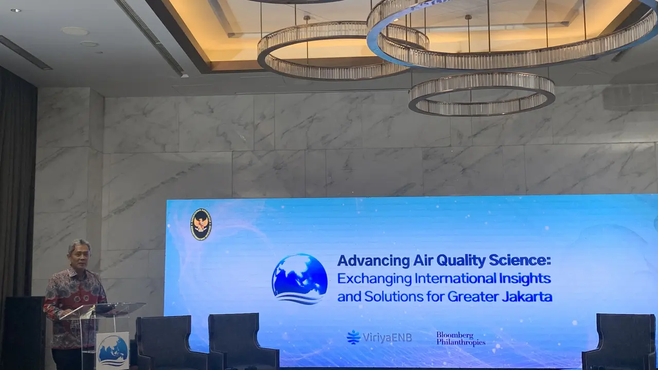Direktur Jenderal Pengendalian Pencemaran dan Kerusakan Lingkungan, Kementerian Lingkungan Hidup dan Kehutanan Sigit Reliantoro  dalam kegiatan Advancing Air Quality Science: Exchanging International Insights and Solutions di Westin Jakarta.