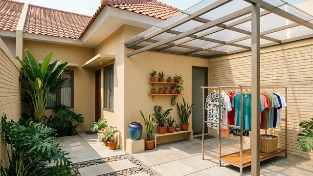 Kanopi Samping Rumah untuk Area Jemur, Gemini AI