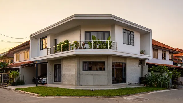 Desain Rumah Sederhana untuk Tanah Hook (AI)