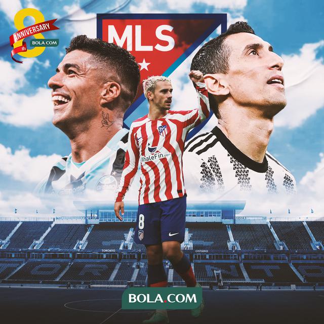 Ilustrasi - Luis Suarez, Antoine Griezmann, Angel Di Maria