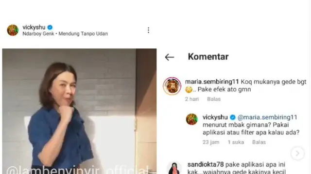 Unggahan soal Vicky Shu