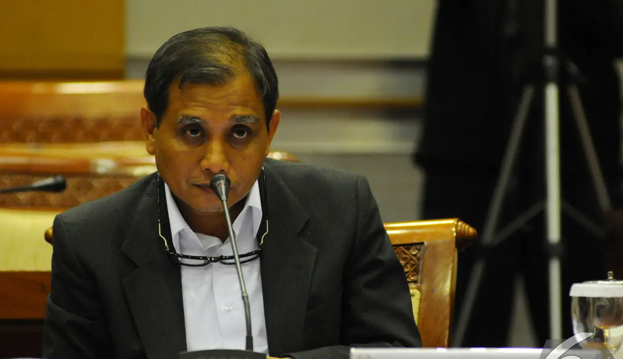 Robby Arya Brata saat uji kelayakan dan kepatutan calon pimpinan KPK di Gedung Parlemen, Senayan, Jakarta Kamis (4/12/2014). (Liputan6.com/Andrian M Tunay)