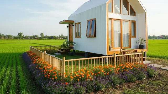 Model Rumah Kecil 2 Kamar Cantik Dekat Sawah Anti Ular