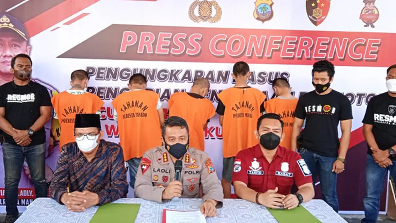 Laoli didampingi Kasatreskrim Polresta Manado Kompol Taufiq Arifin, Kamis (21/10/2021).