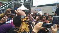 Menteri Keuangan (Menkeu) Sri Mulyani saat menjadi pembicara di hadapan para blogger di kawasan Lippo Mall Kemang Jakarta, Sabtu (21/10/2017). (Liputan6.com/Achmad Dwi Apriyadi)