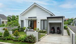 Model Rumah 1 Lantai Tipe 45 dengan Garasi Cukup 2 Motor. Gemini