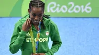 Pelari asal Ethiopia, Almaz Ayana. (AFP/Fabrice Coffrini)