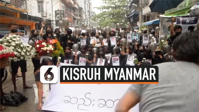 VIDEO: 564 Orang Tewas, Demonstran Myanmar Mengheningkan Cipta