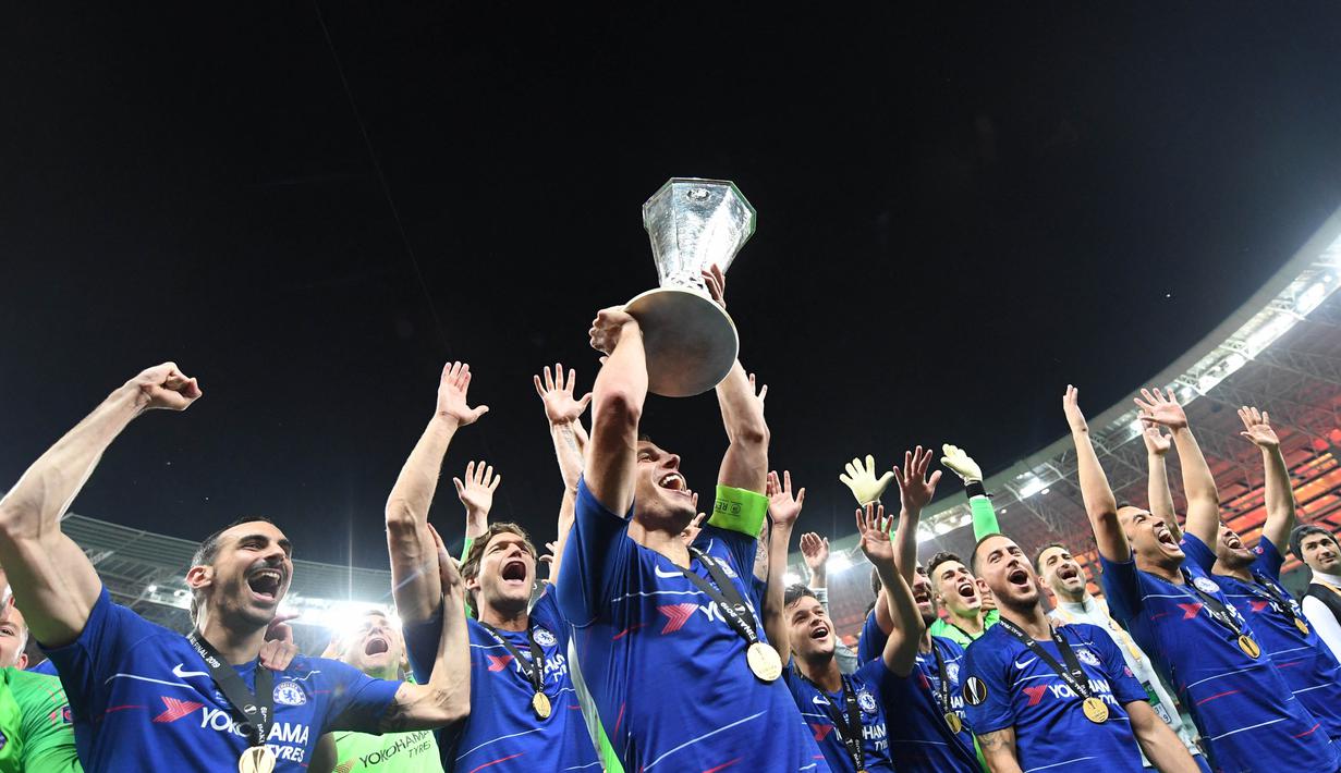 Chelsea juga memenangkan trofi Liga Europa sebanyak dua kali pada 2013 dan 2019. Selain itu mereka juga mambpu menyabet Piala Super Eropa satu kali pada tahun 2021. (AFP/Ozan Kose)