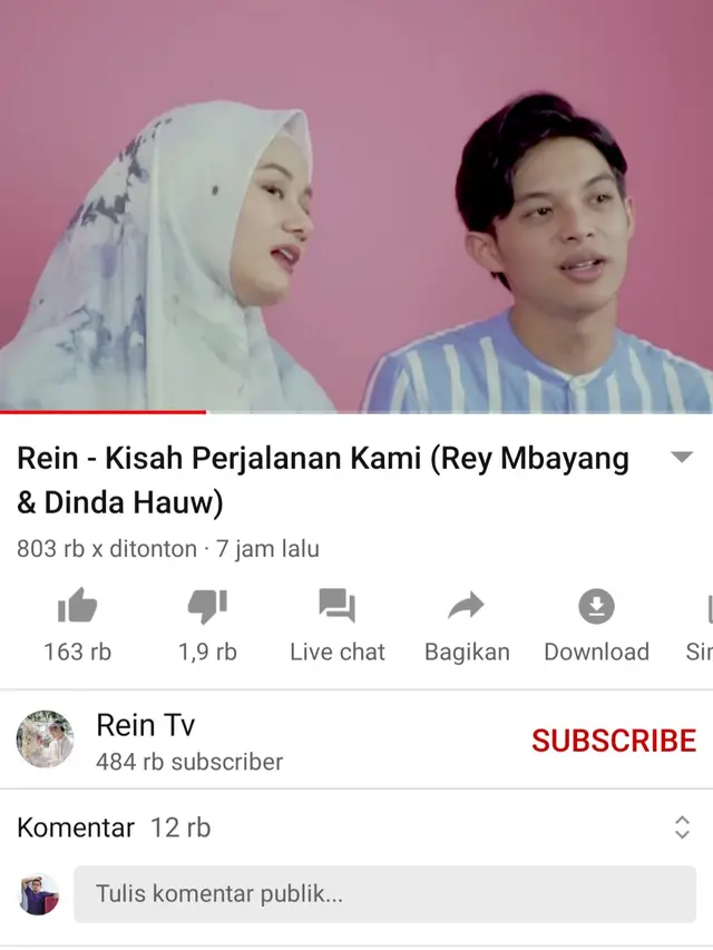 Unggahan Dinda Hauw. (Foto: YouTube Rein TV)