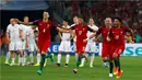 Portugal lolos ke semifinal setelah menang adu penalti 5-3 atas Polandia pada laga perempat final Piala Eropa 2016 di Stade Velodrome, Marseille, Jumat (1/7/2016) dini hari WIB. (Reuters/Kai Pfaffenbach)