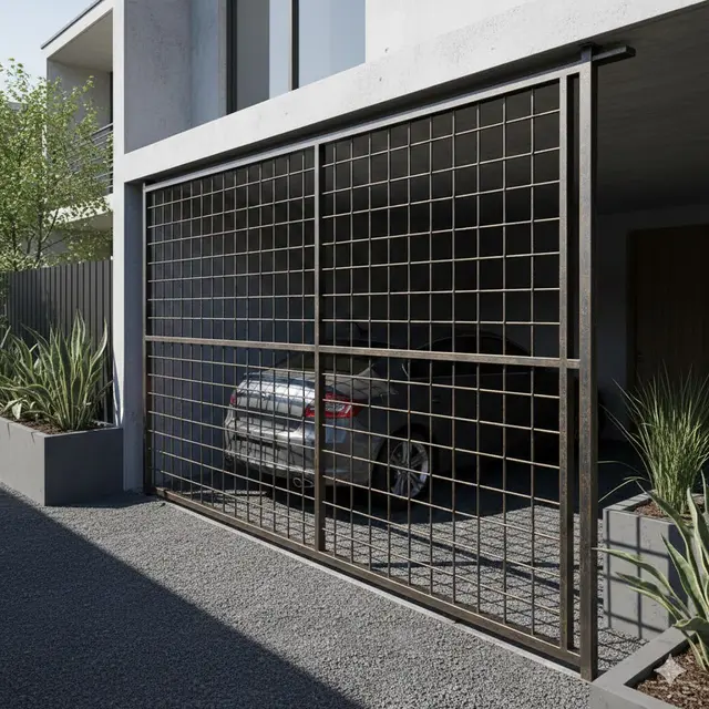 Pagar Sliding Grid Industrial (Gemini AI)