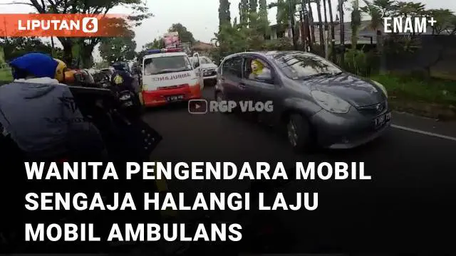 Sebuah video menunjukkan insiden seorang wanita pengendara mobil halangi laju mobil ambulans di jalan viral di media sosial