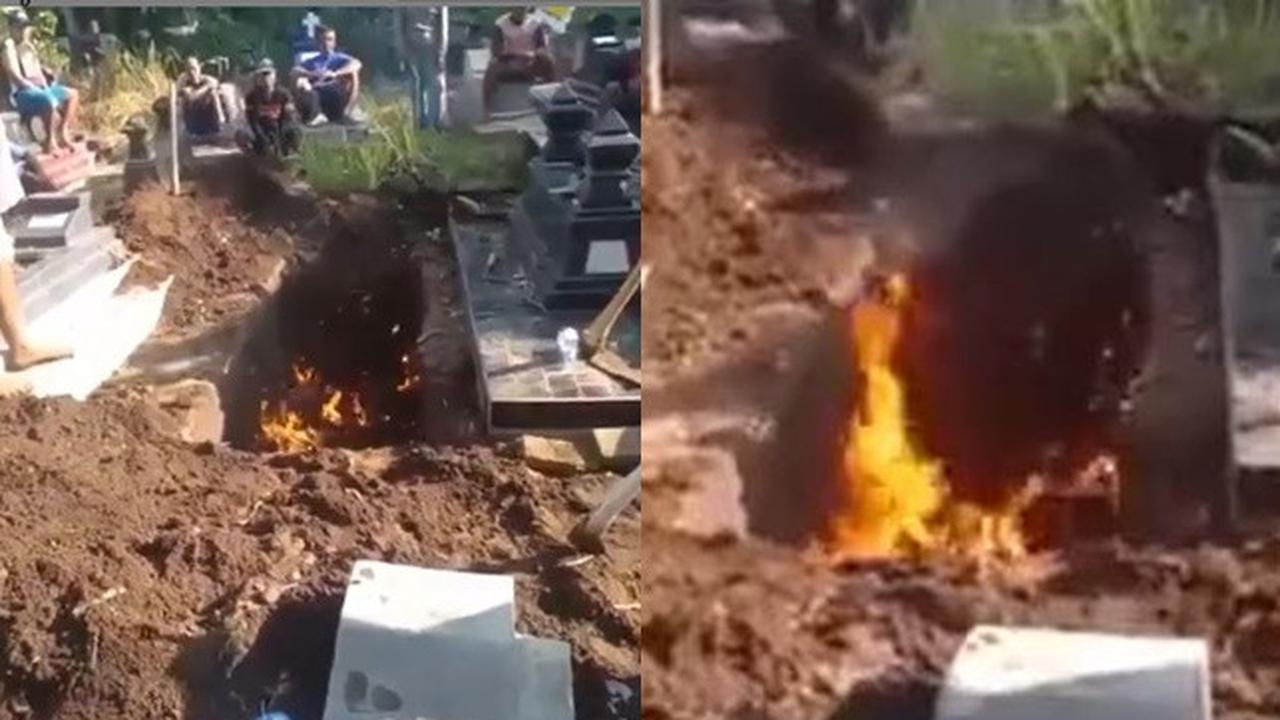 Viral Video Liang Lahat Keluarkan Api Usai Digali, Alasannya Tak Terduga