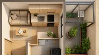 7 Model Rumah 5x6 Meter Minimalis dengan Taman Kecil di Dalam, Bikin Sejuk dan Estetik