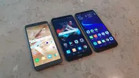 3 smartphone Honor yang akan dirilis ke Indonesia, Honor 9 Lite (kiri), Honor 7X, dan Honor View 10 Liputan6.com/ Agustin Setyo Wardani