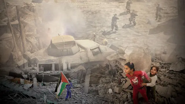 Ilustrasi Serangan Israel ke Jalur Gaza (Liputan6.com/M.Iqbal)
