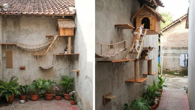 Cara Membuat Sudut Bermain Kucing di Pekarangan Rumah yang Sempit, Tetap Nyaman