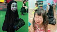 Kostum Halloween gadis kecil ini viral di media sosial karena sangat menakutkan.
