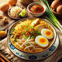 Resep Soto Ayam Lamongan, Lezat dan Cocok untuk Sarapan Pagi! | copyright ChatGPT/AI