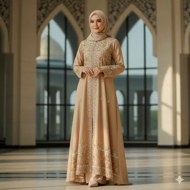Model Gamis Abaya Bordir yang Elegan